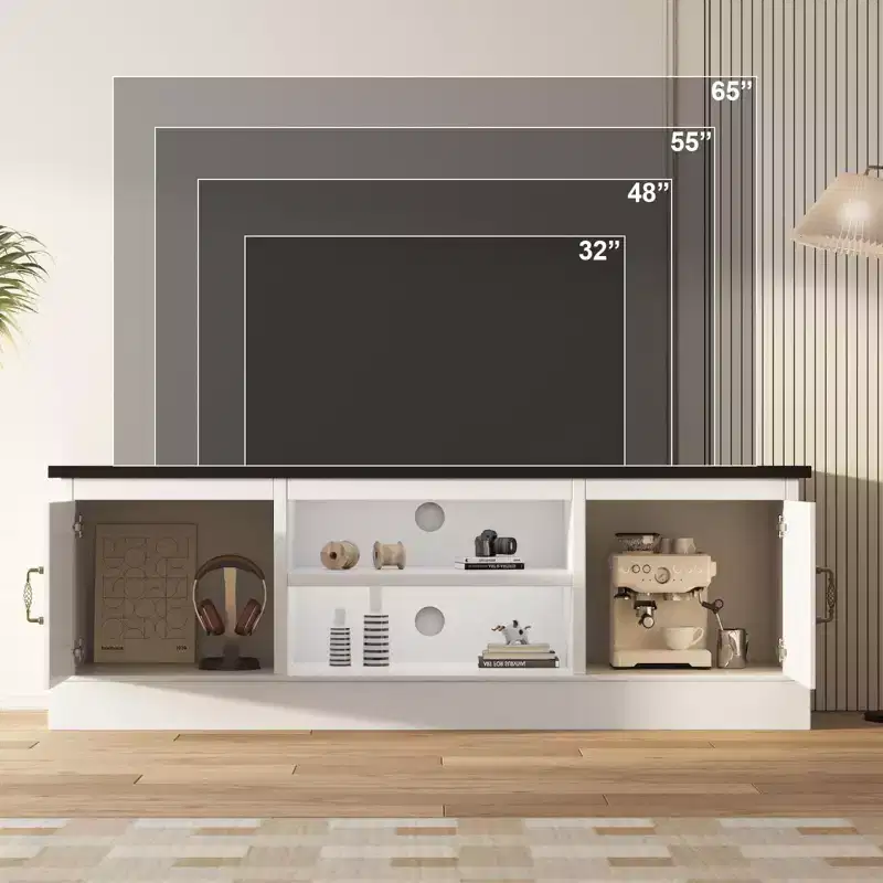 61Farmhouse TV Stand for 65 Inch