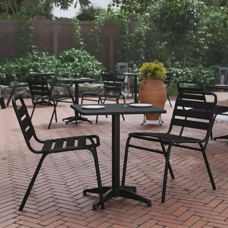 Flash Furniture Mellie 23.5'' Square Aluminum Indoor-Outdoor Table with Base