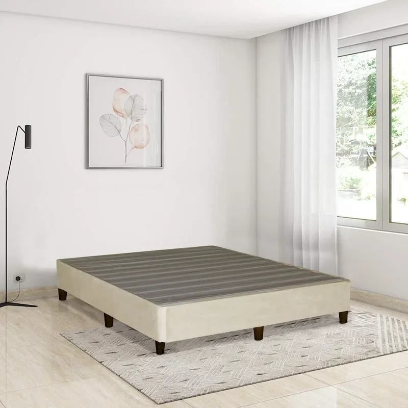 Onetan, 13 Platform Bed for Mattress with Leg, Beige