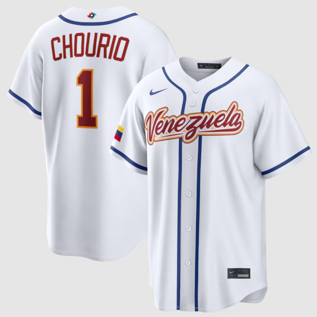 Venezuela Baseball Jackson Chourio White 2026 World Baseball Classic Home Stadium Jersey