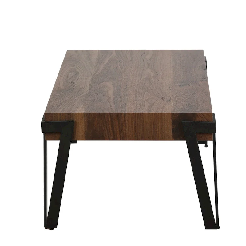 Industrial Coffee Table with Black Hairpin Legs – Grey Oak / Walnut, Modern Style