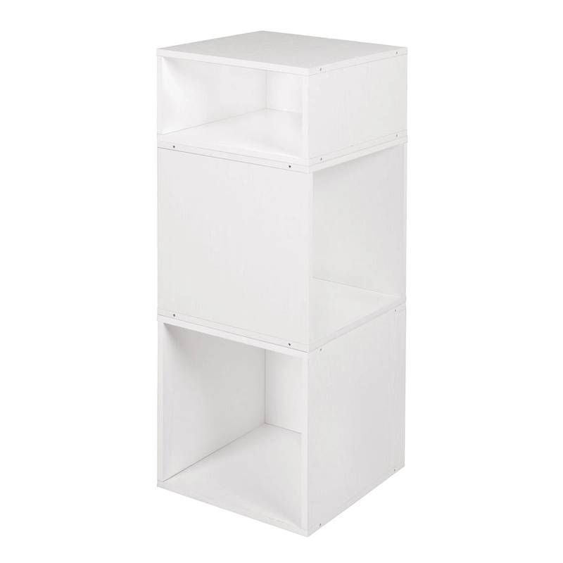 Noble Connect Storage Set- 2 Full Cubes/1 Half Cube- White Wood Grain
