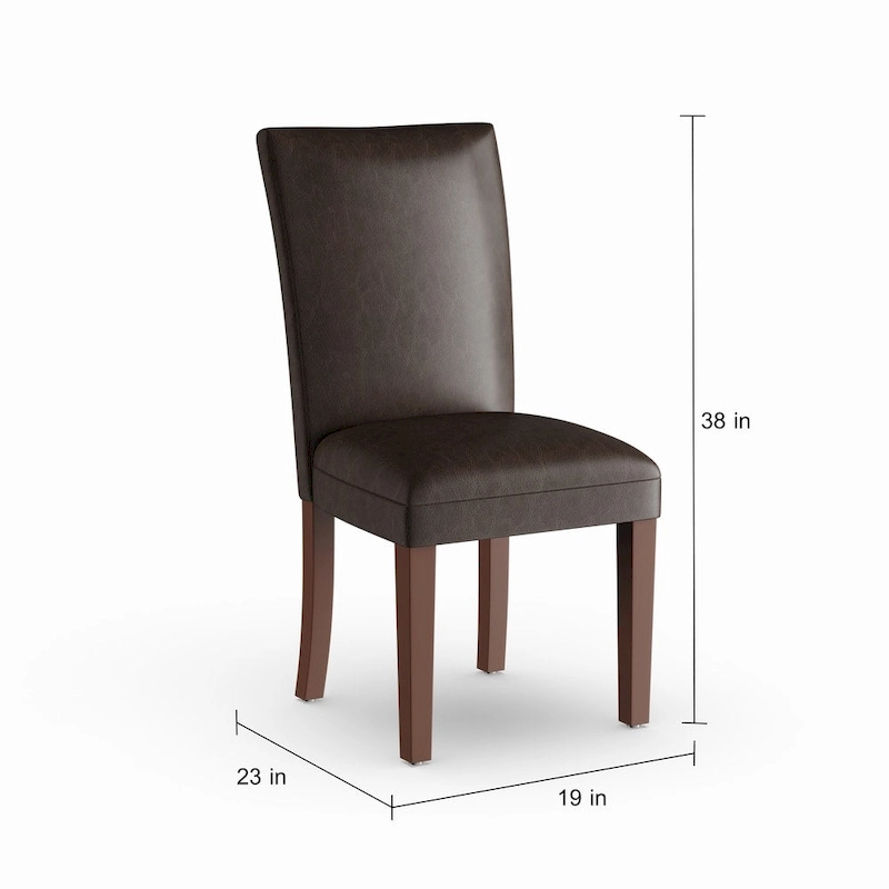 Homepop Parsons Dining Chair - Brown Faux Leather - set of 2