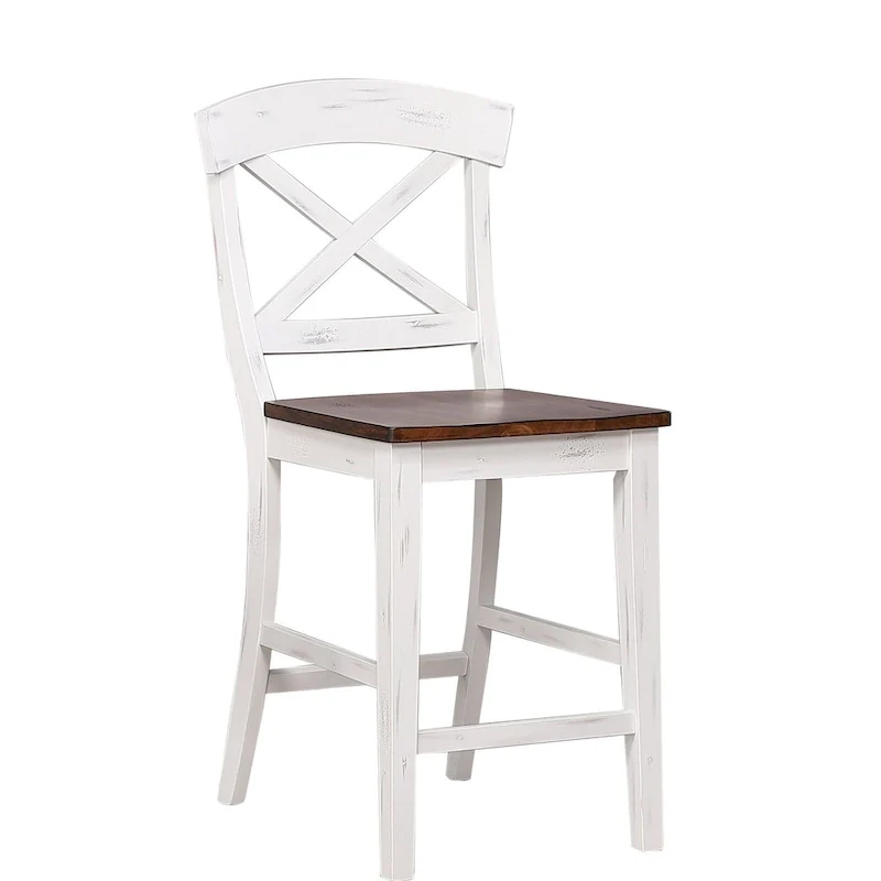 Transitional X-Back 24Counter Stool In Caramel Biscotti