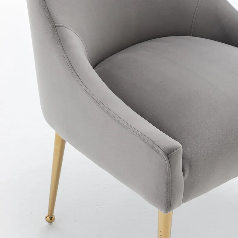 Velvet Upholstered Dining Chair Set of 4, Modern Glam Armless Side Chair