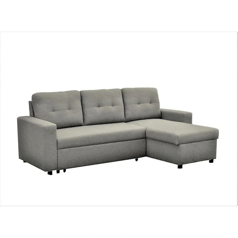 US Pride Furniture 79.92 inch Convertible L-Shaped Sectional Sleeper Sofa Bed Stylish Apartment Furniture