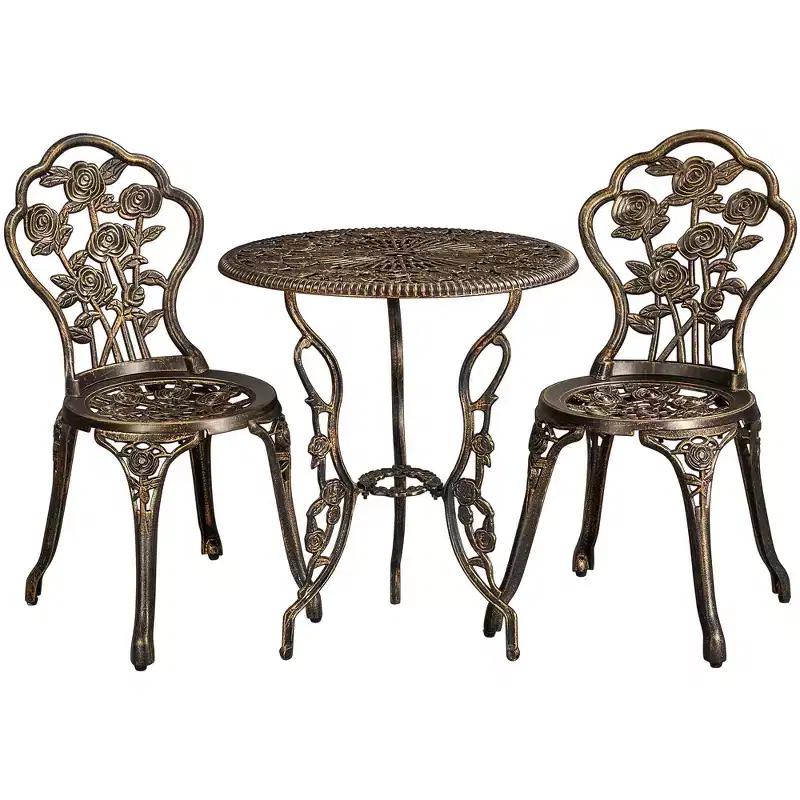 Yaheetech 3 Piece Patio Bistro Table Set for Garden Backyard