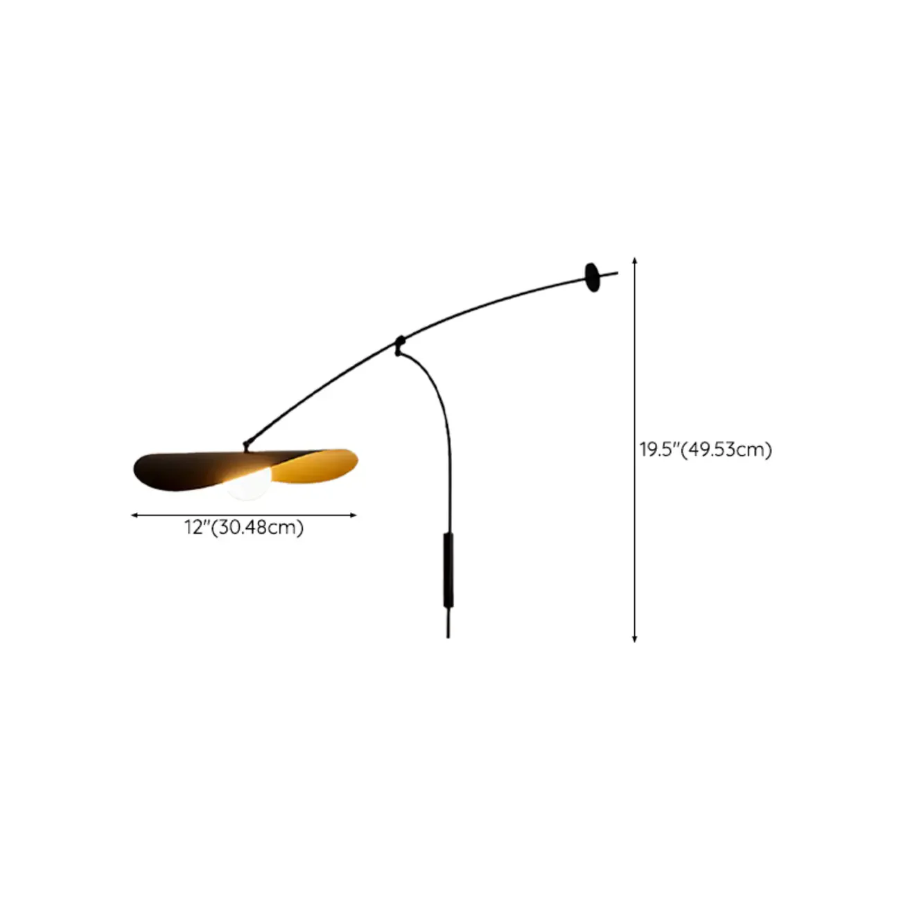 Elegant Black Metal Ambient Lighting Swing Arm Wall Light