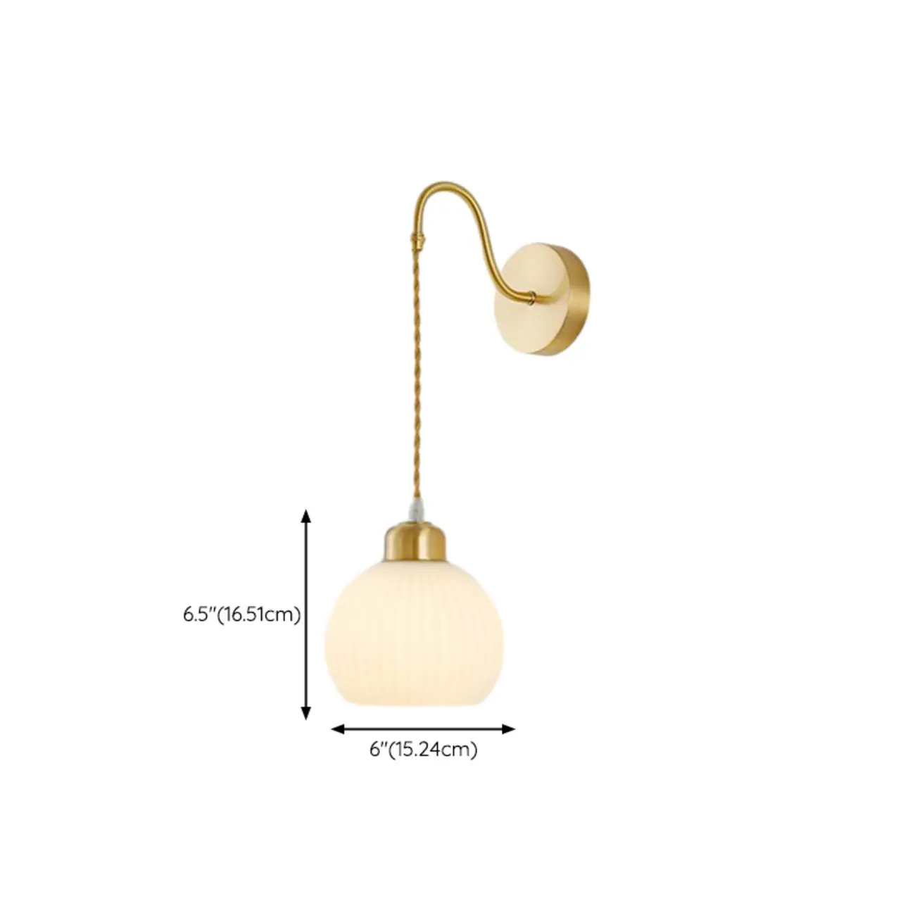 Modern Dual White Glass Dome Brass Wall Lamp