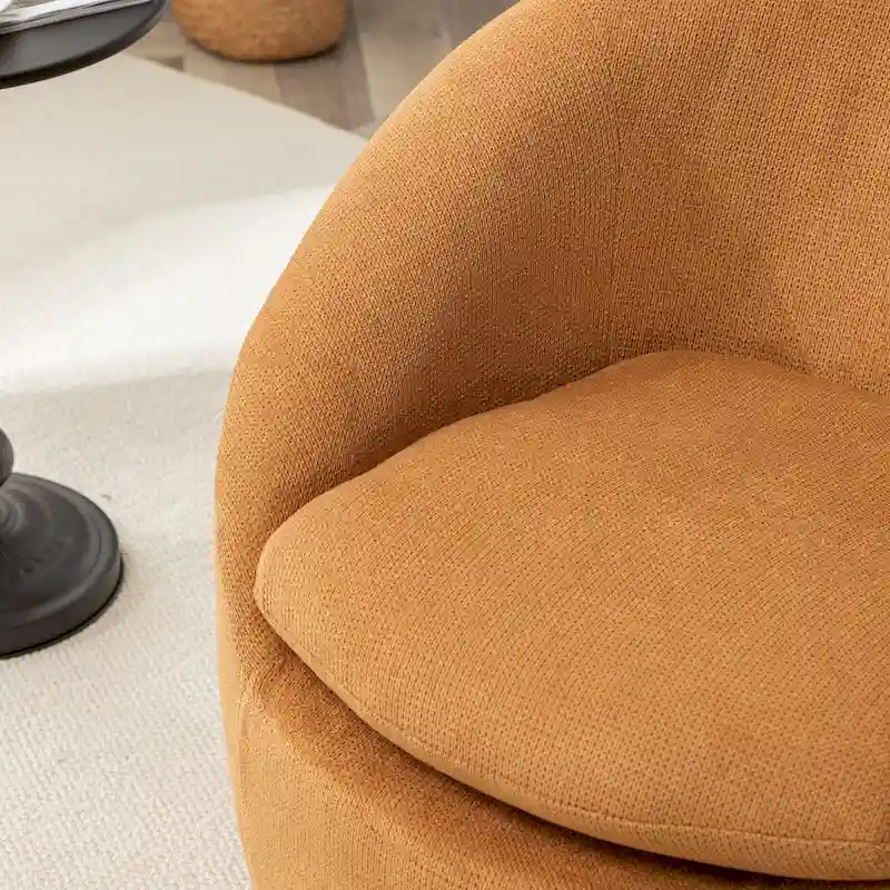 Swivel Barrel Chair - 360° Rotation - Boucle Fabric