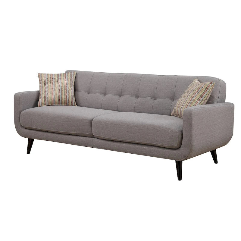 Crystal Mid-Century Modern Grey Sofa