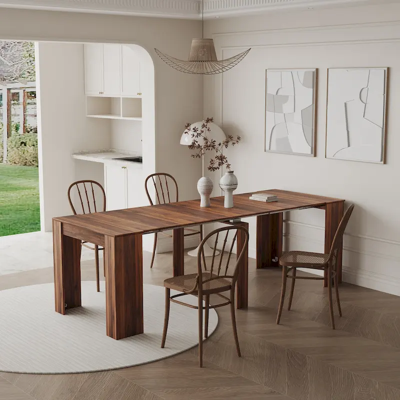 2-in-1 Extendable Console & Dining Table, Seats 4–8 | White / Natural / Marble / Walnut / Grey