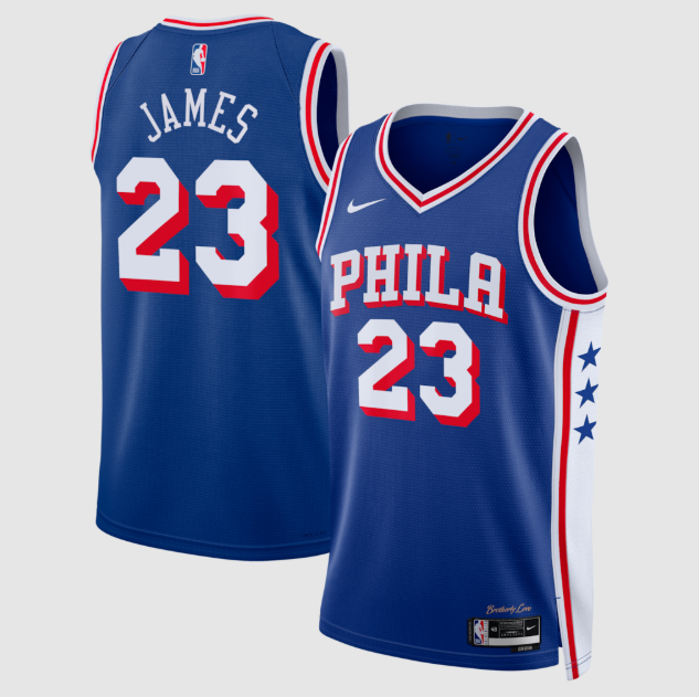 LeBron James Royal Philadelphia 76ers Swingman Jersey - Icon Edition