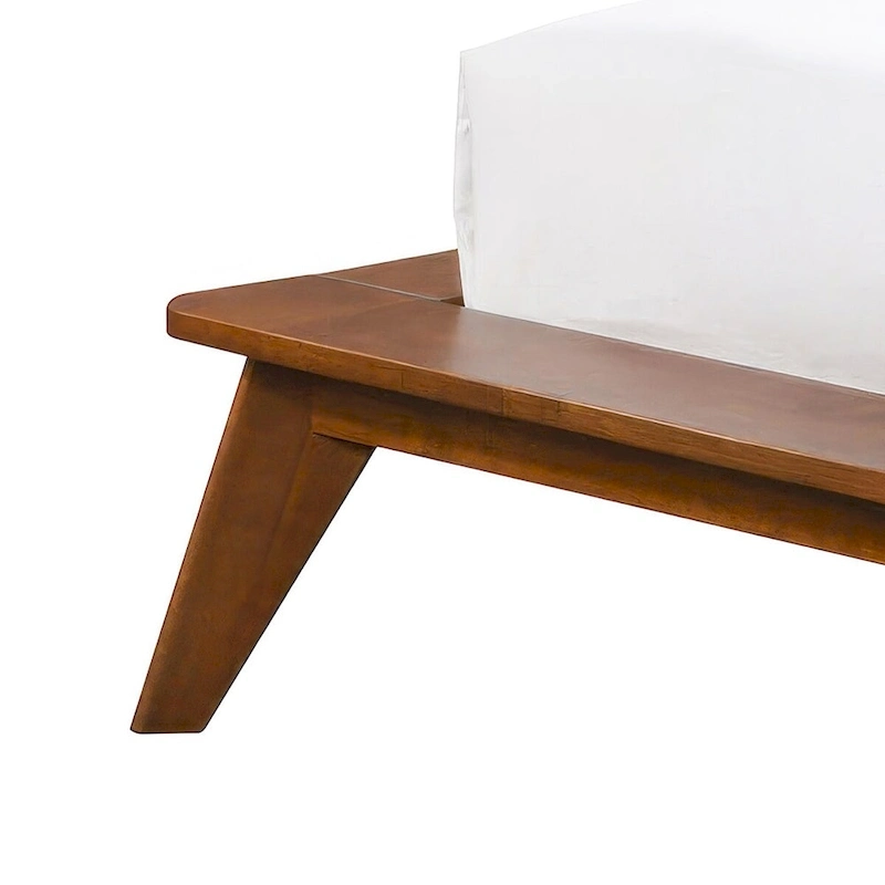 Furniture of America Beau Midcentury 5-Piece Boucle Wingback Queen Low Profile Bedroom Set