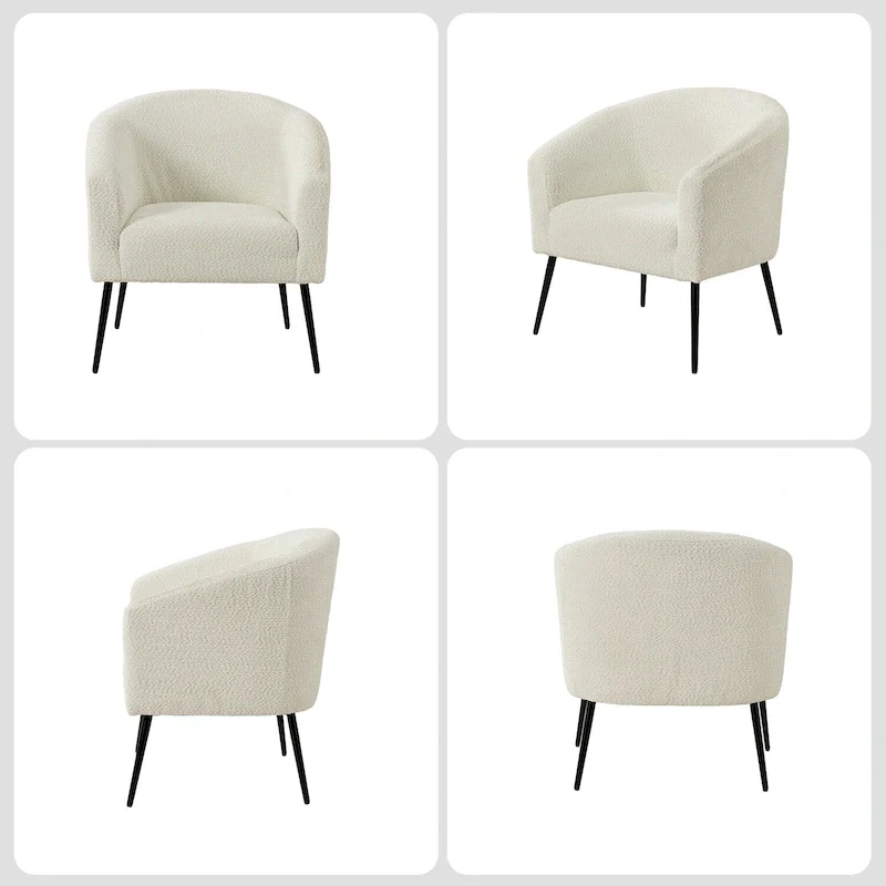 Hal Modern Boucle Armchair with Metal Legs by HULALA HOME