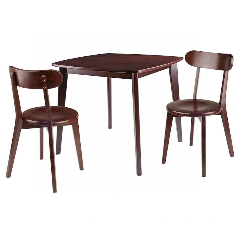 Dining Table with H-Leg Chairs, Walnut