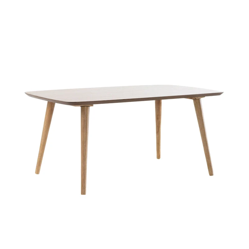 Walnut / Natural Mid-Century Rectangle Coffee Table for 1–4 People
