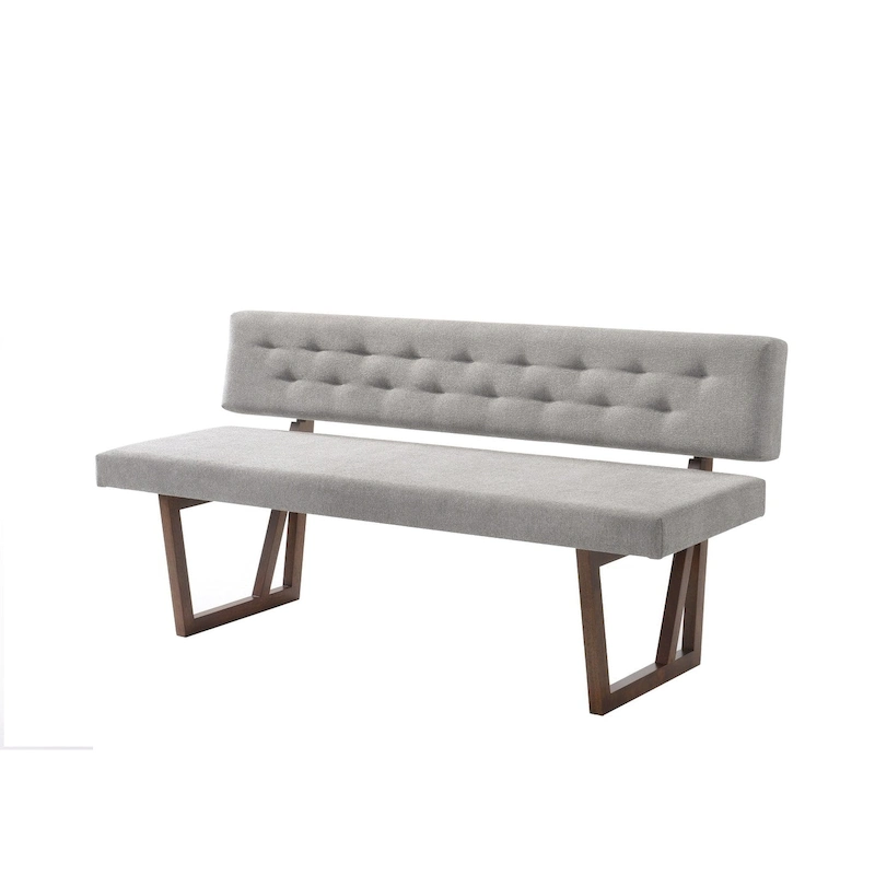 Modrest Jordan Modern Grey & Walnut Dining Bench