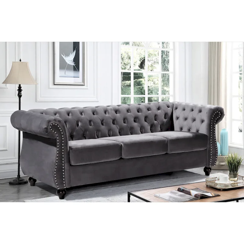 Kemos Velvet Chesterfield Sofa