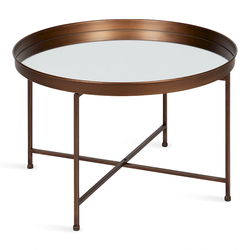 Kate and Laurel Celia Round Metal Coffee Table - 28.25x28.25x19
