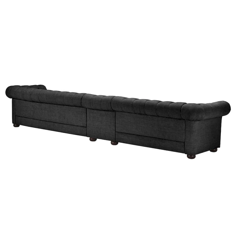 Grey Button-Tufted Chesterfield Sofa - 4/5/6 Seater