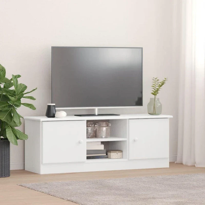 vidaXL TV Stand ALTA 44.1 x13.8 x16.1  Solid Wood Pine - 44.1  x 13.8  x 16.1