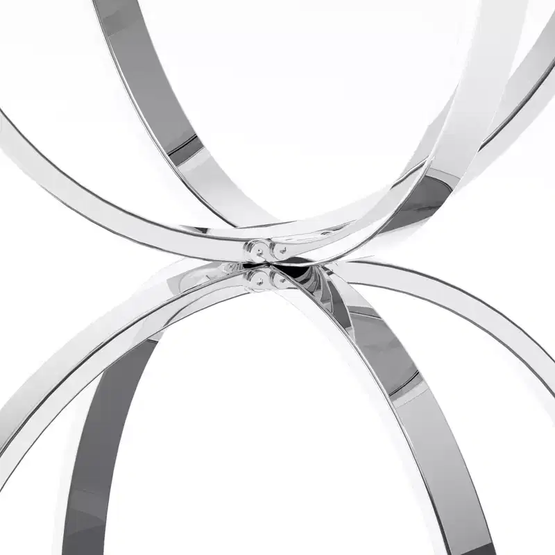 GDFStudio Leda 19.69'' Modern Glass Side Table with 2 Tiers, Ring-Shaped Frames