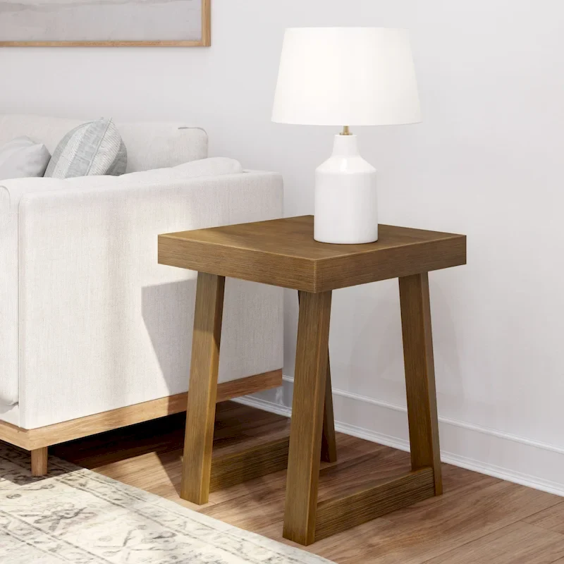 Wirebrush Solid Pine Wood End Table – Single User