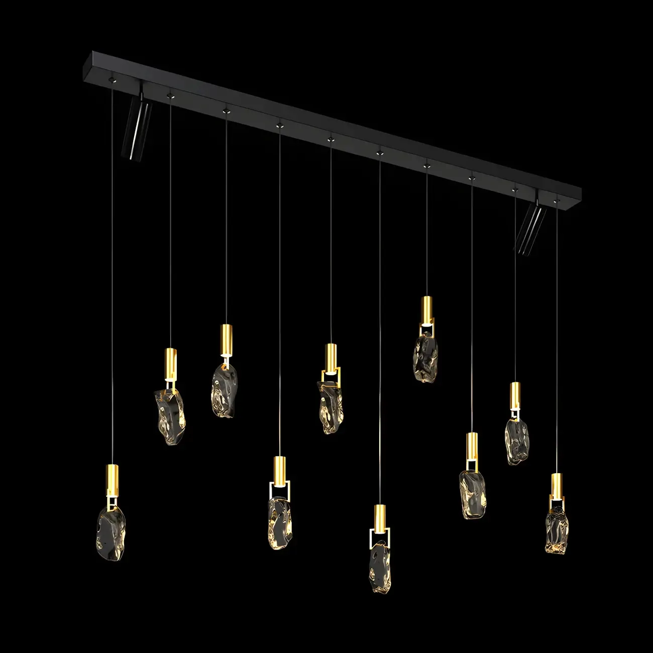 Modern Adjustable Crystal Linear Pendant Light