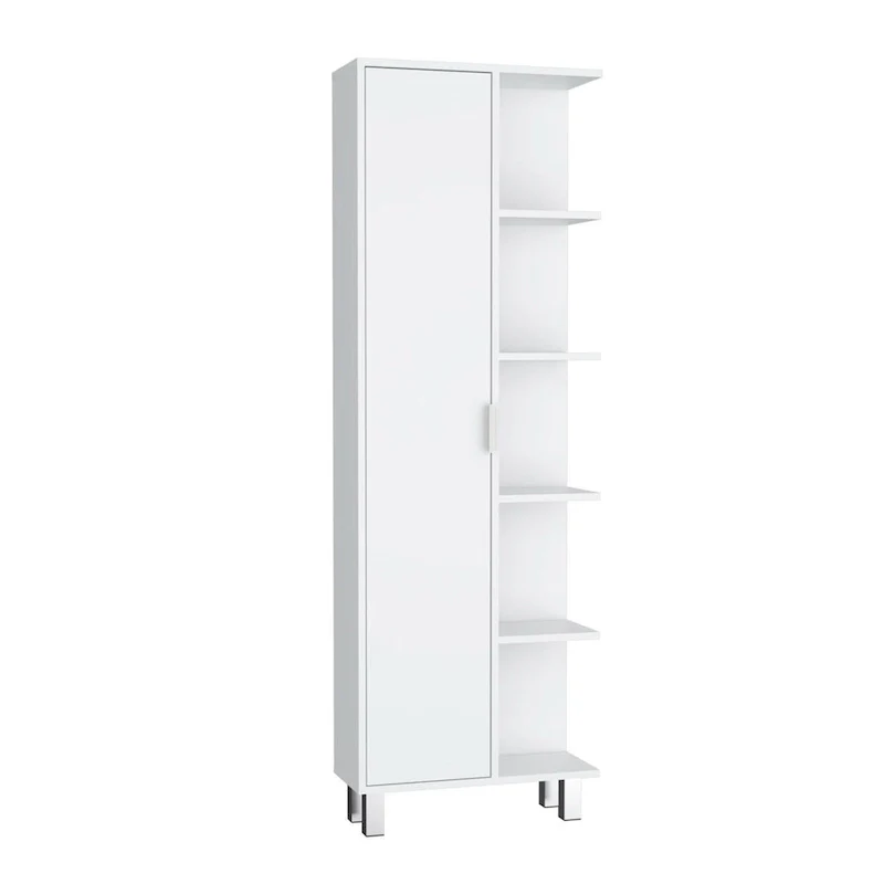 Crovie 63 Tall Modern Bathroom Seven Shelves Tall Linen Tower