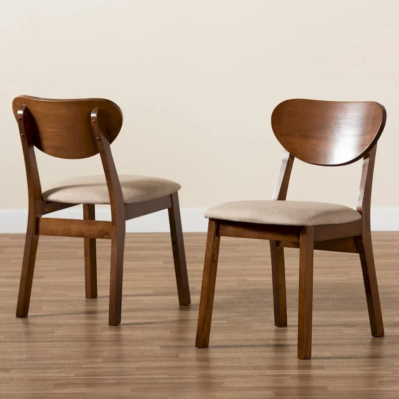 Damara Mid-Century Modern 2-Piece Dining Chair Set