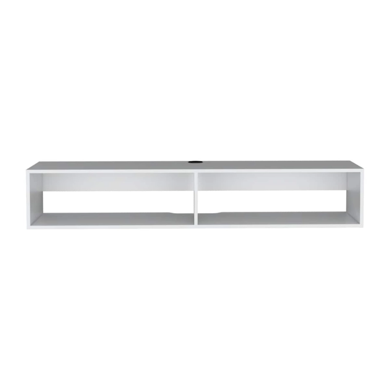 Modern TV Console Wall Mounted 59 Floating Media Stand with Shelves and Cable Management - 10.4H x 59.1W x 12.6D