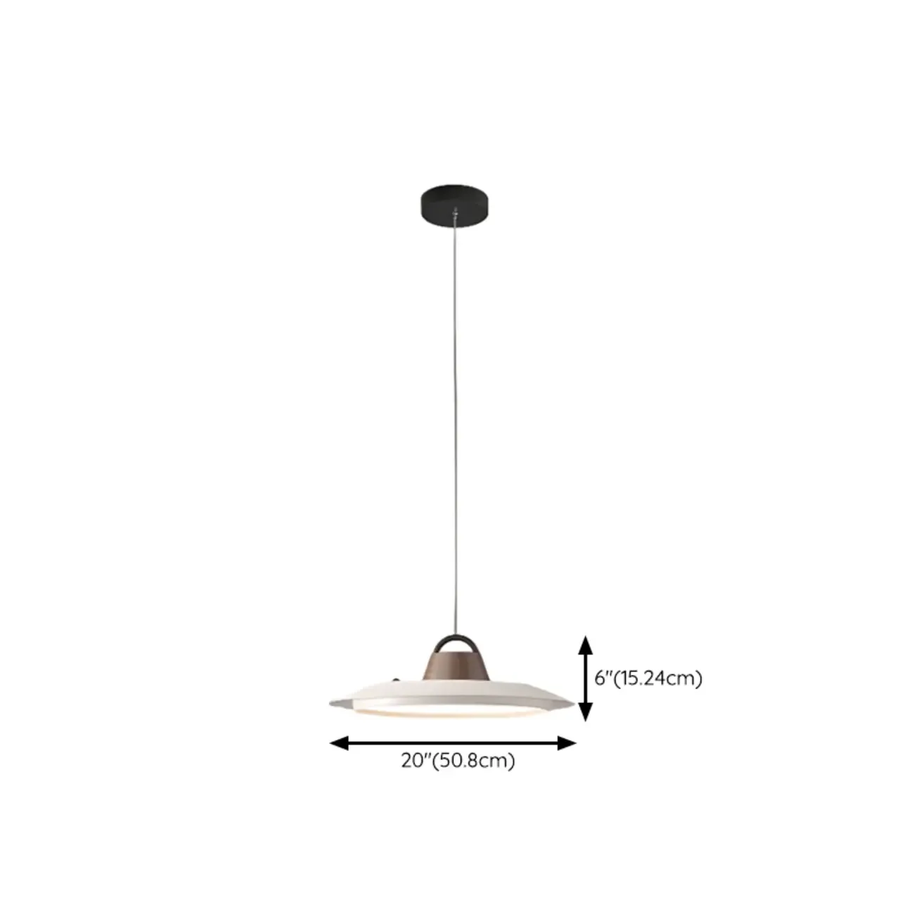 White Barn Metal Walnut Dimmable Hanging LED Pendant Light
