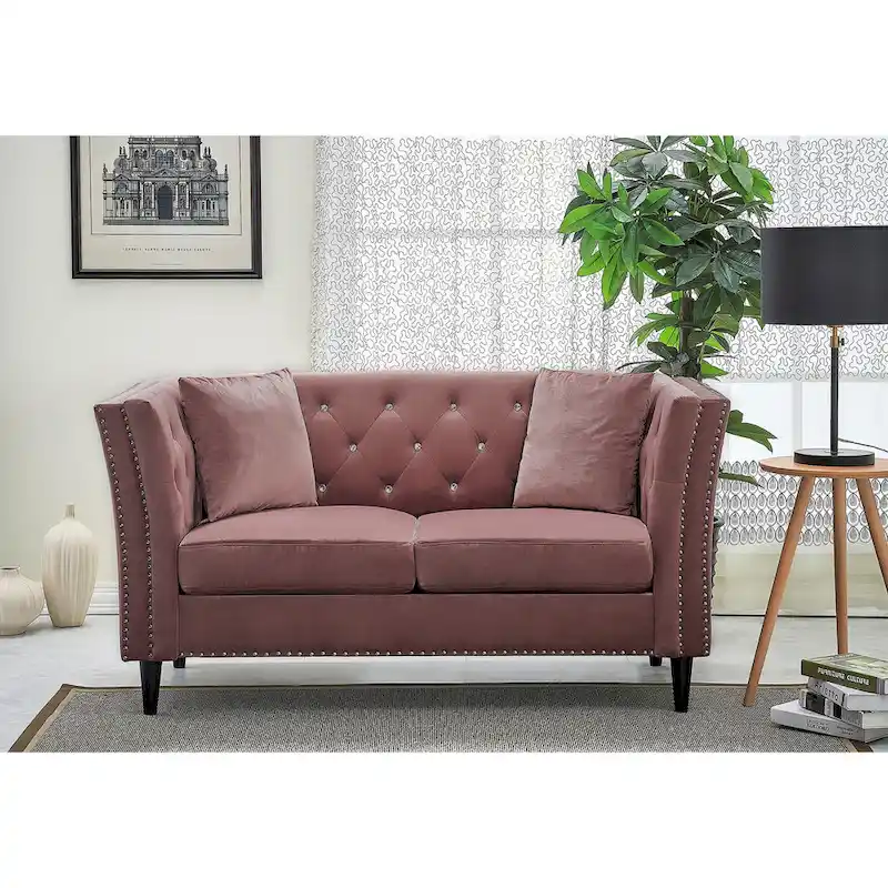 Gracewood Hollow Sukikim Velvet Loveseat