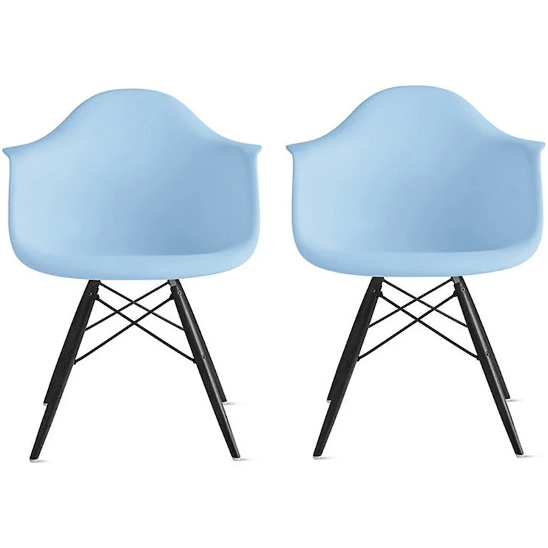 Molded Shell Eiffel Dining Arm Chair (Set of 2)