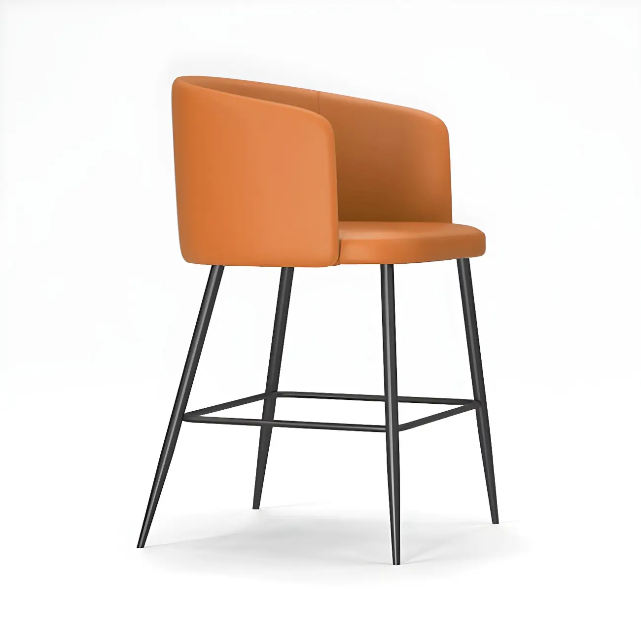 Bucket Faux Leather Wingback Counter Height Bar Stools