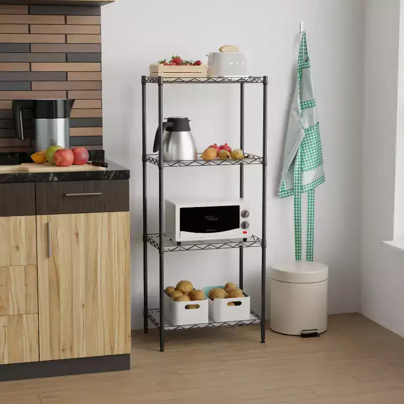 BestMassage 4-Tier Shelving Storage Shelves Garage Shelving Adjustable Shelf Total Bearing Capacity Multi-Functional Use for Home Office