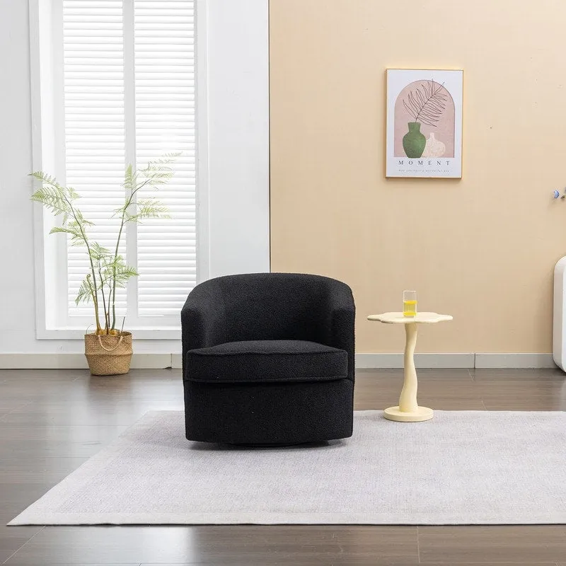 SEYNAR Modern Boucle Upholstered 360 Degree Swivel Accent Club Chair
