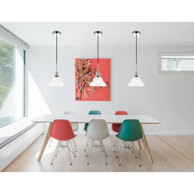 Caressa 8.5-Inch 1-Light Clear Seeded Glass