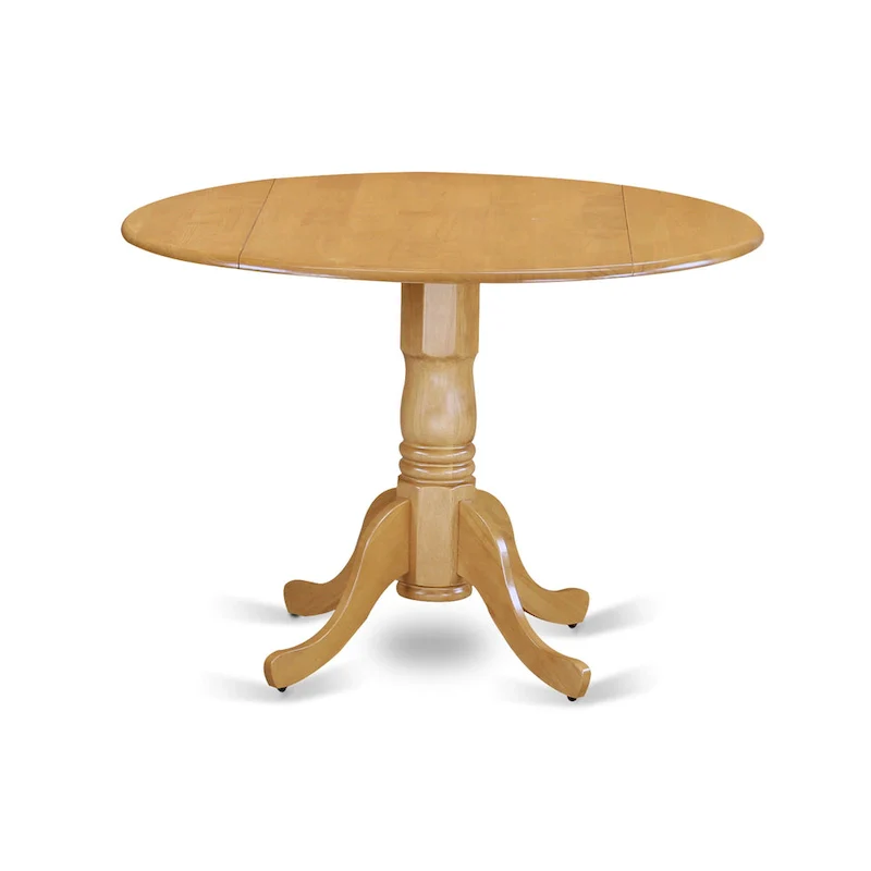 Round Dining Table with Drop Leaf and Pedestal Base - 42 Inch - Seats 4