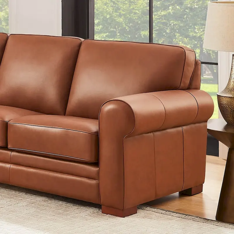 Hydeline Brookfield Top Grain Leather Sofa Set, Sofa and Chair