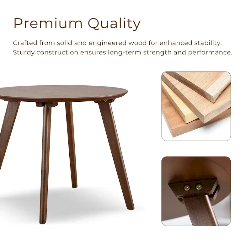 Furniture of America Beck Mid-century 2-Piece Walnut Boucle Wingback Accent Chair and Table Set