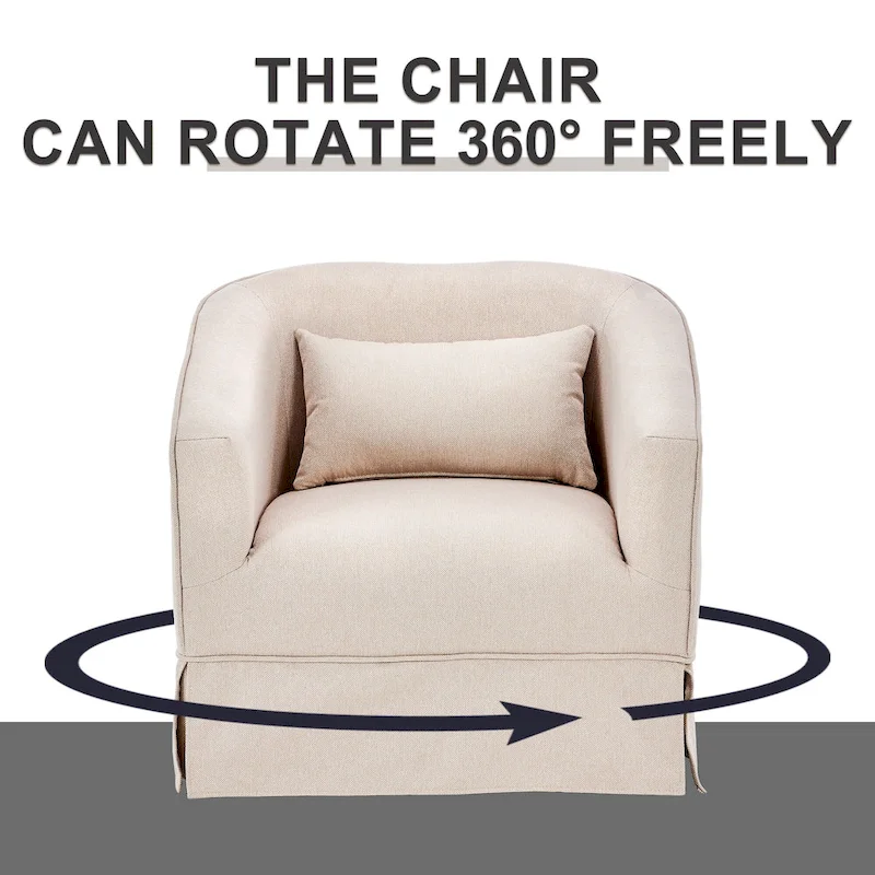 Swivel Barrel Chair With Ottoman