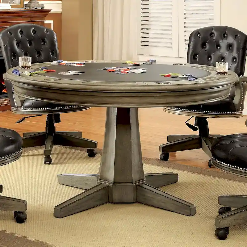 Traditional Grey Solid Wood Game Table