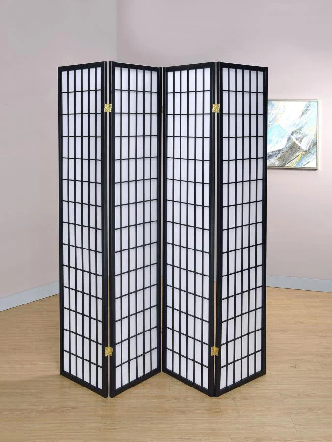 Four Panel Room Divider in 3 Color Options