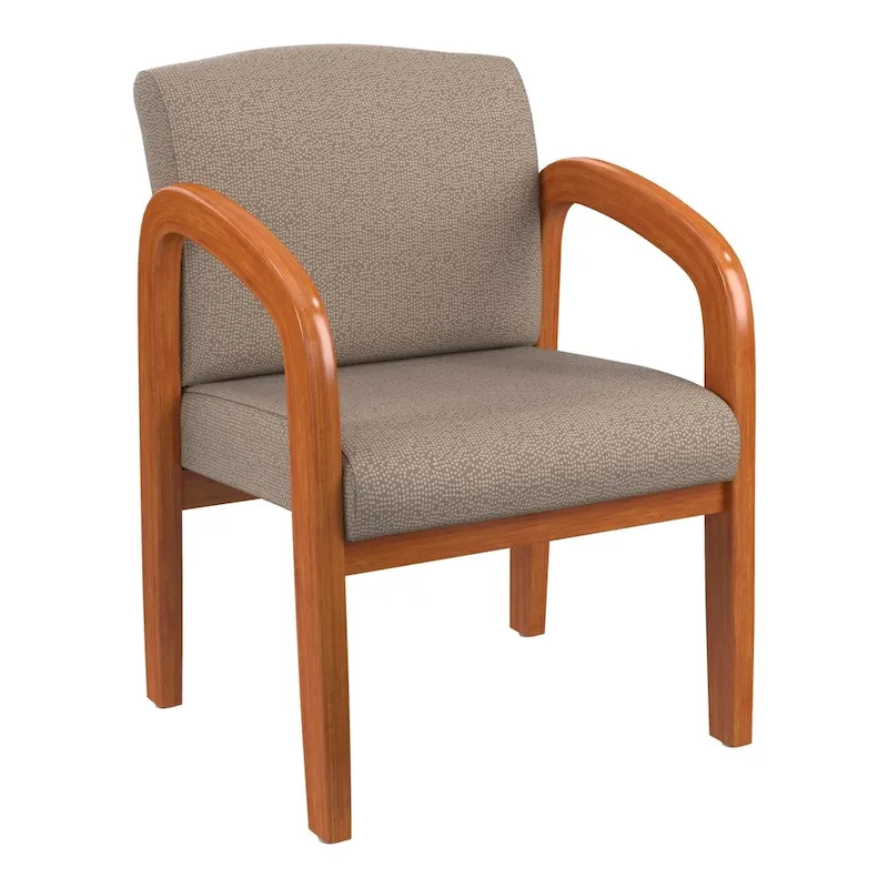 Medium Oak Finish Padded Visitor Chair