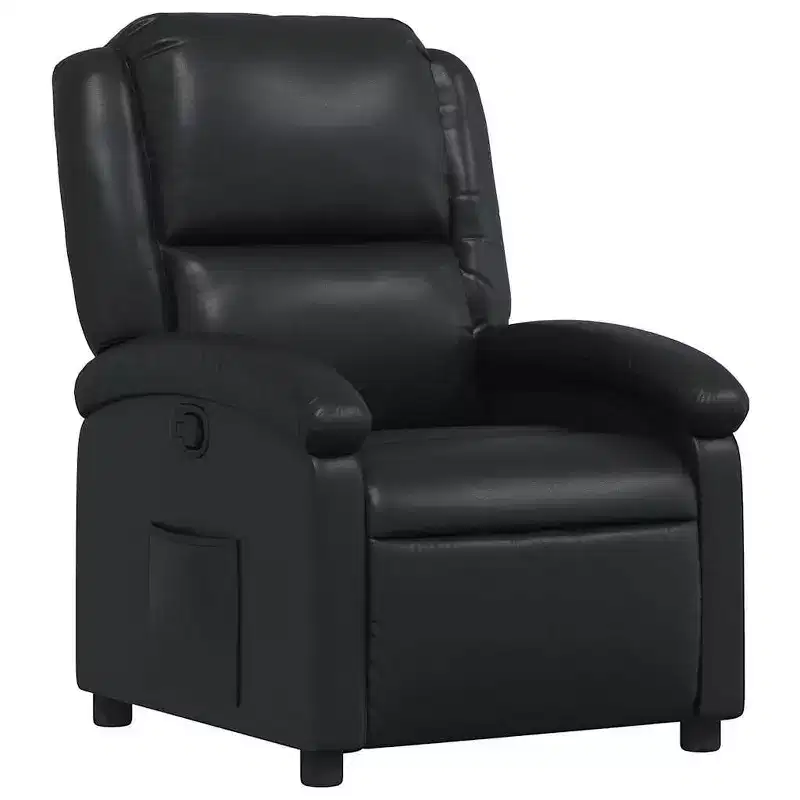 VidaXL Manual Recliner Chair with Adjustable Back/Footrest, Gray Faux Leather Reclining Sofa for Ultimate Comfort