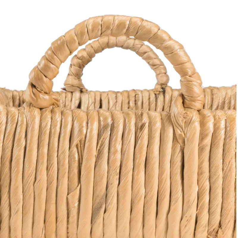 happimess Anika 22.5  Traditional Southwestern Hand-Woven Abaca Tray with Handles, Natural