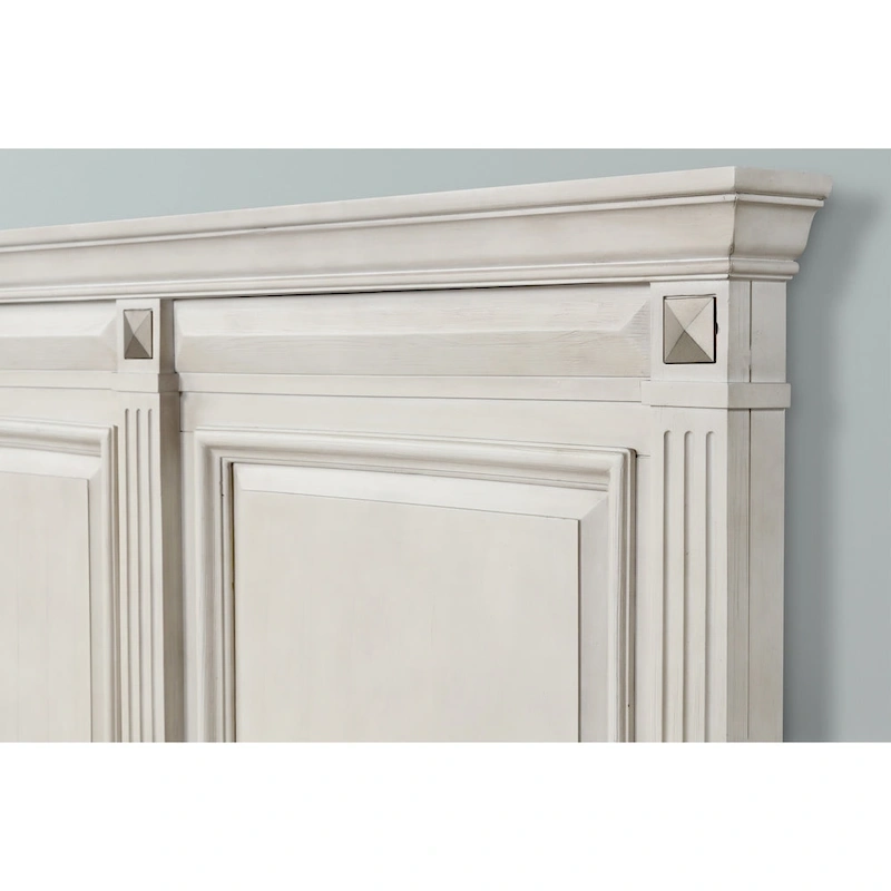 Roundhill Furniture Renova Distressed Parchment Wood Panel Bed