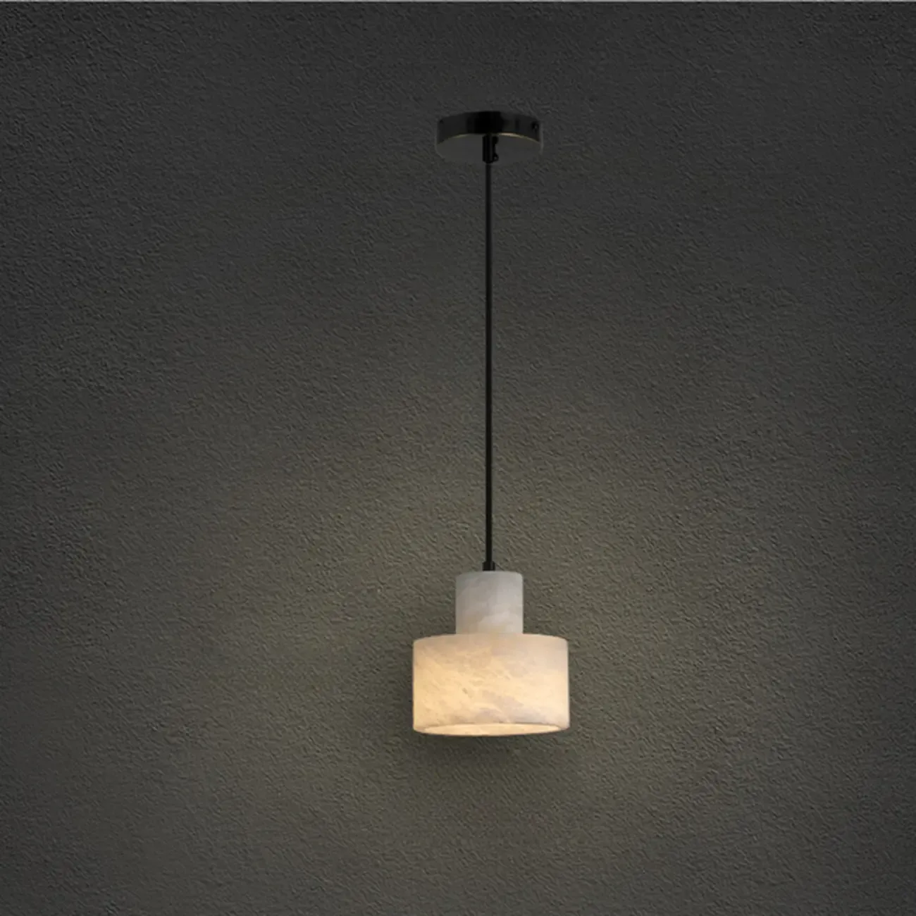 Unique White Cylinder Alabaster Kitchen Pendant Light